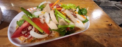 ยำวุ้นเส้นหมูยอ หมูสับ