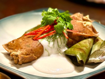 Mok Monkfish : ห่อหมกปลาอังโก๊ะ