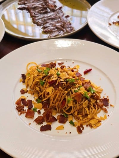 Spaghetti Spicy Garlic Bacon