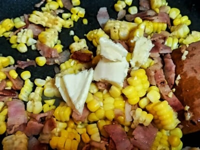 วิธีทำ ข้าวผัดข้าวโพดเบคอน