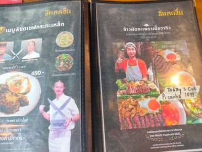 ป้ายราคาหรือสมุดเมนู