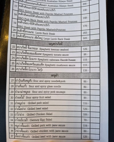 ป้ายราคาหรือสมุดเมนู