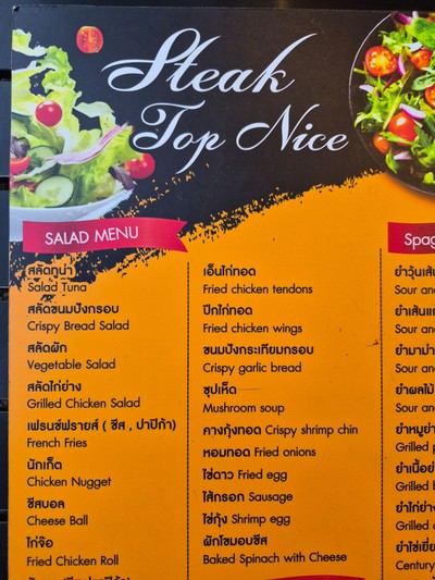 ป้ายราคาหรือสมุดเมนู