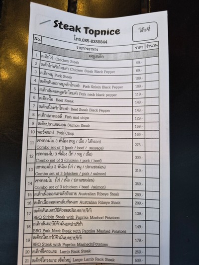 ป้ายราคาหรือสมุดเมนู