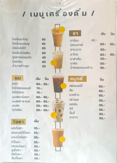 ป้ายราคาหรือสมุดเมนู