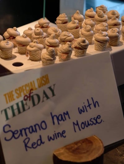 Serrano Ham With Red wine Mousse