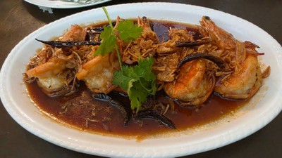 กุ้งทอดราดซอสมะขาม