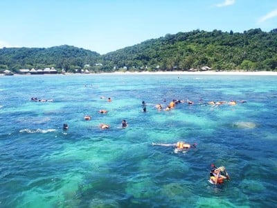 บรรยากาศ จุดดำน้ำ เกาะทะลุ