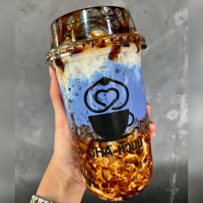 นมสดบราวน์ชูก้า อัญชัน