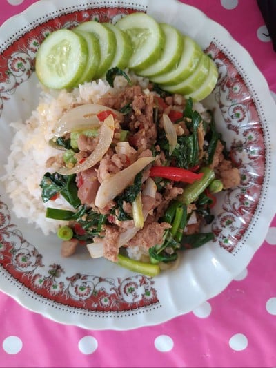 ชุดข้าวกระเพราหมูสับ