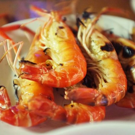 ไฮไลต์กุ้งเผาครับ