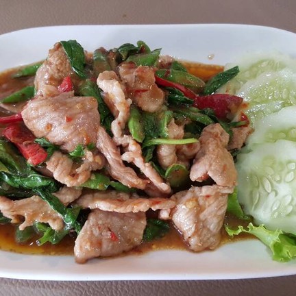 กระเพราหมูชิ้น ไม่เค็ม