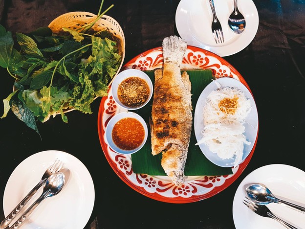 เมนูของร้าน วัดเทพฯ เมี่ยงปลาเผา