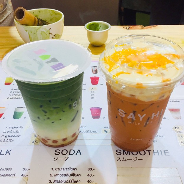 เมนูของร้าน say hi milk tea ไดอาน่าหาดใหญ่