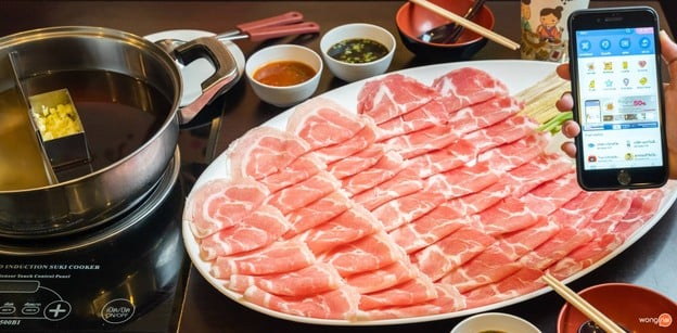 เมนูของร้าน Kuma Shabu วันนี้ขายกะเพราด้วยนะ งามวงศ์วาน 64