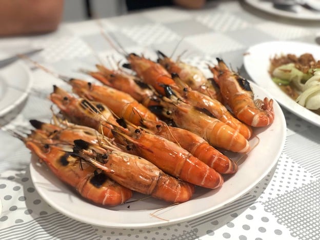 เมนูของร้าน กุ้งเผาอยุธยา