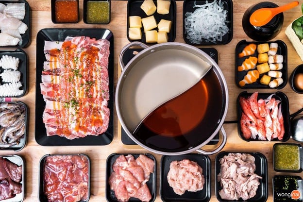 เมนูของร้าน หมูน้อยจิ้มซัง ชาบูบุฟเฟ่ต์