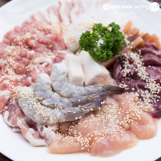 หมู หมึก กุ้ง หมูกระทะ หมู หมึก กุ้ง หมูกระทะ