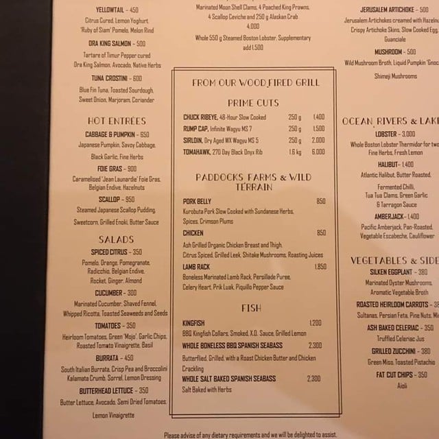 เมนูของร้านอาหาร Lord Jim's Restaurant โรงแรมโอเรียนเต็ล Wongnai