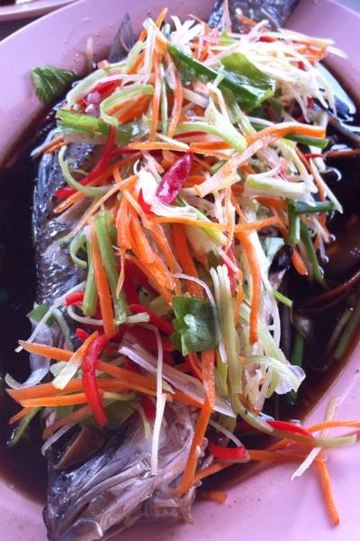 ปลากระพง นึ่งซีอ้ิว