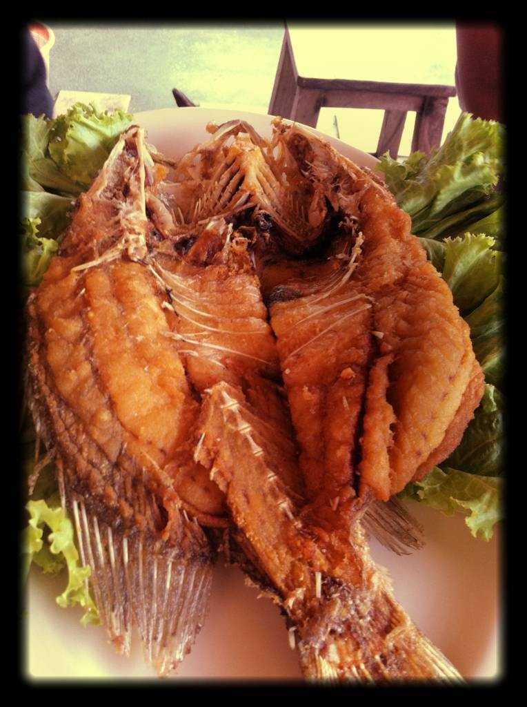 ปลากระพงทอดราดน้ำปลาอร่อย