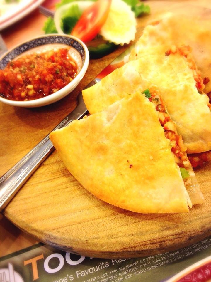 Mexican Quesadillas Stuffed Fried Tortillas Served With Salsa