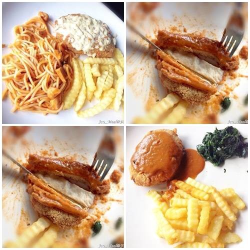 ซ้ายบน God Father
ขวาล่าง Vegan Chicken Steak
แอบถ่ายเนื้อไก่เจมาให้ดูด้วยค่ะ