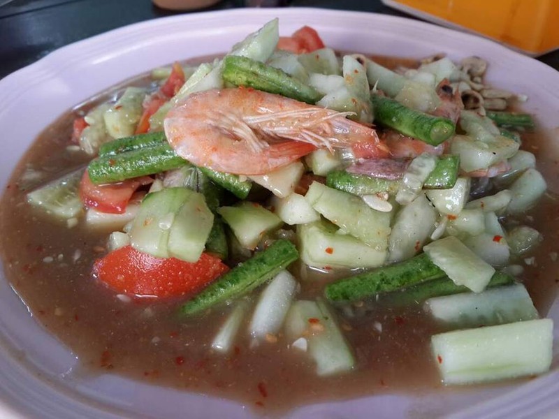 ตำแตงกุ้งสด&ปลาร้า