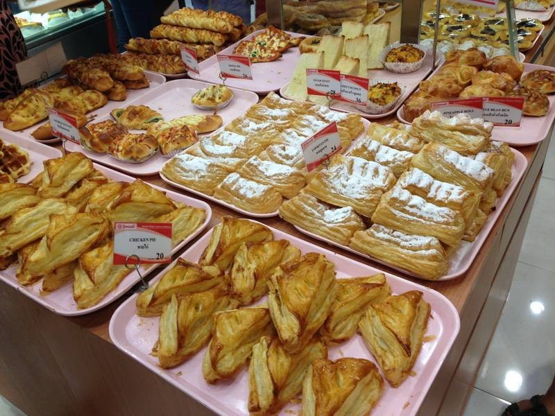 ตัวอย่างขนมปังในร้าน