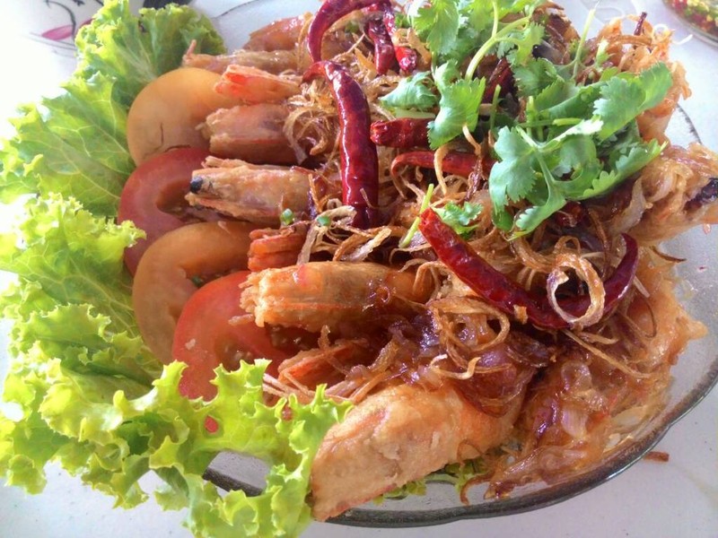 กุ้งราดซอสมะขาม