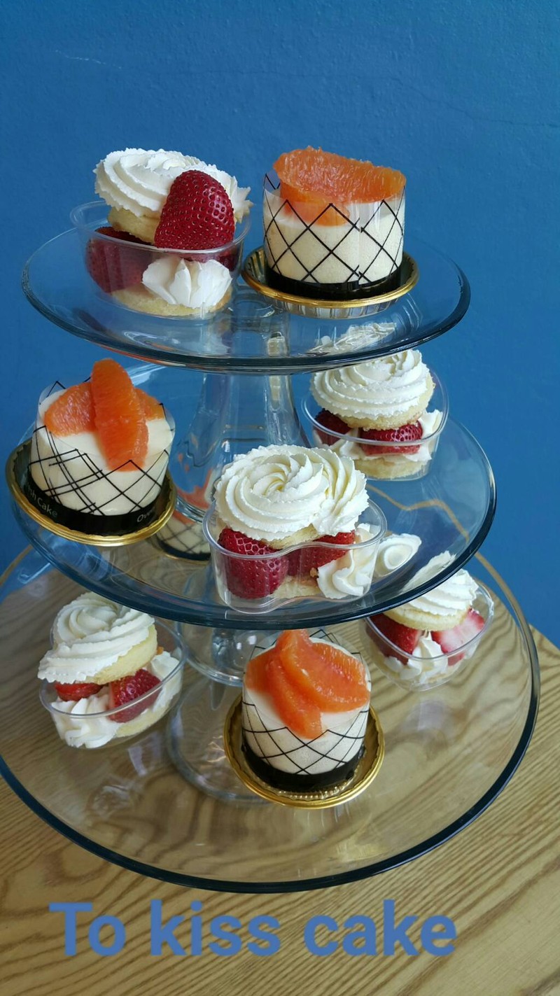 Orange White Choc Mousse & Strawberry Short cake 