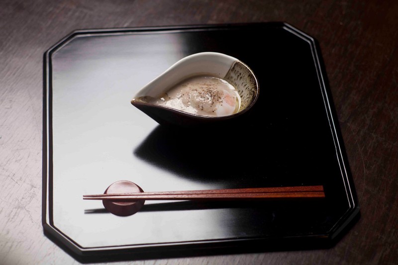 Onsen egg with Shiitake mushroom sauce Truffle flavor