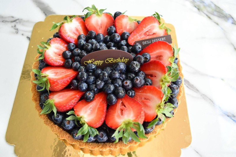 Blueberry Cheese Tart Topping Strawberry & Blueberry
