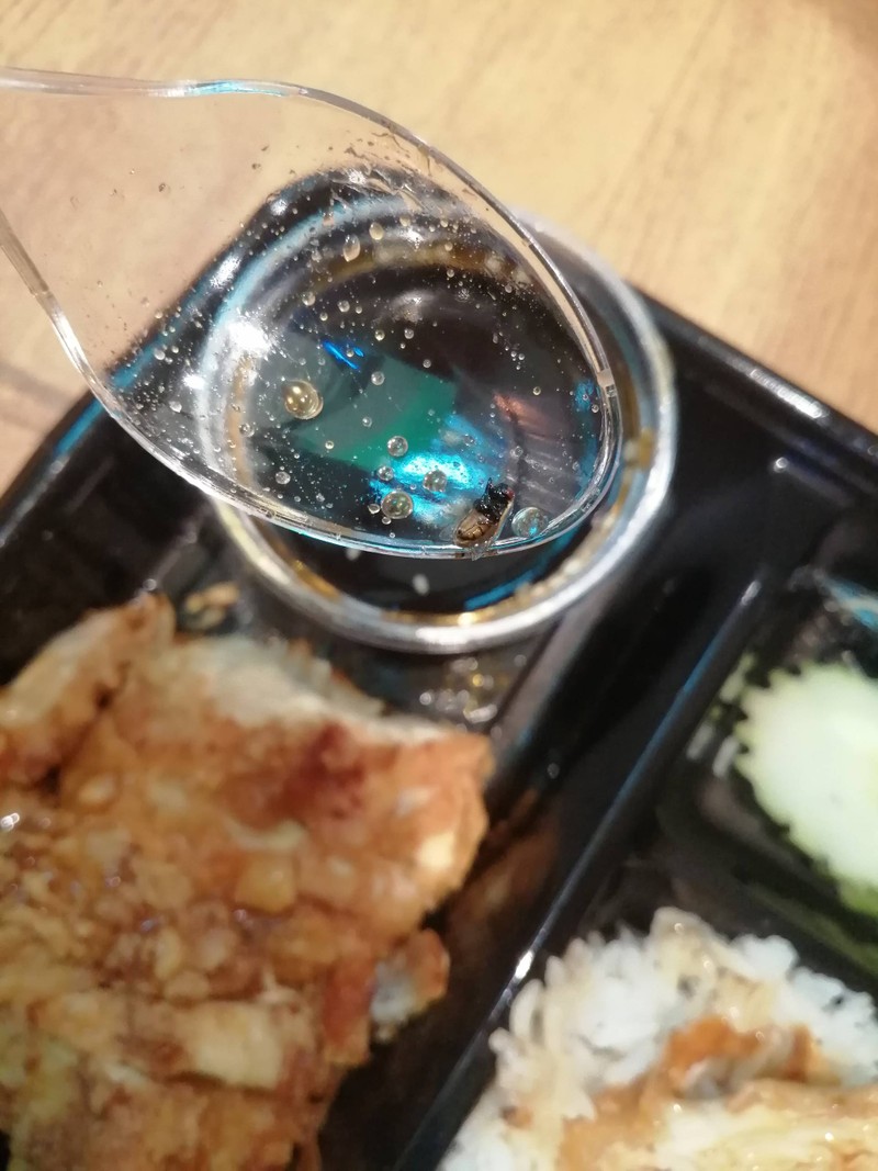 พอดีสั่งผ่าน G มาแล้วตักน้ำซอสราดข้าวแล้วเจอแมลงวันค่ะ