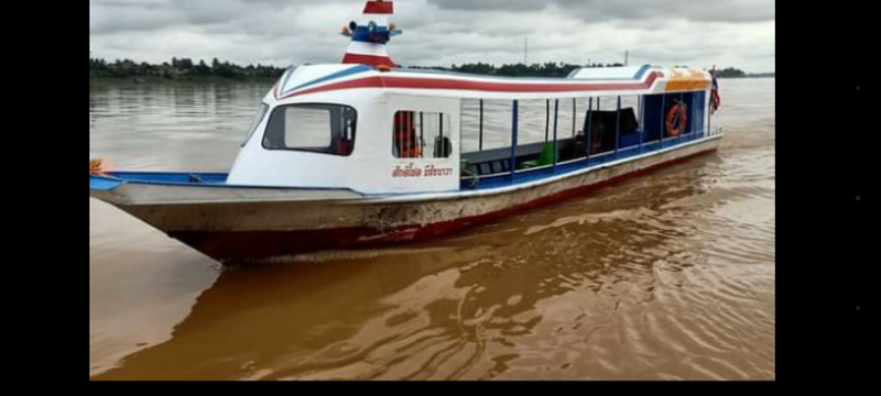 เรือลอยอังคาร วัดมีชัย แห่งใหม่ ตำบลในเมืองใกล้สะพานไทยลาว พระธาตุกลางน้ำ