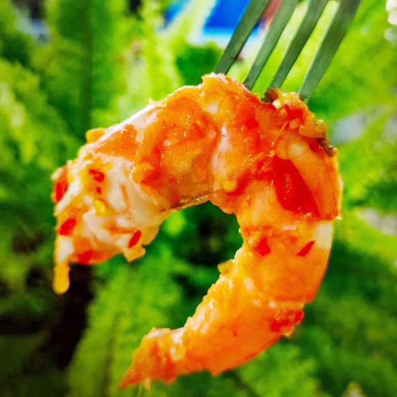 กุ้งสดๆ ใหม่ หวาน กรอบ จากแพเรือ