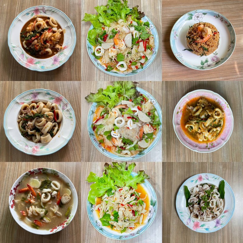 ยำวุ้นเส้นรวมมิตร/ยำมาม่ารวมมิตร/ลาบปลาหมึก/