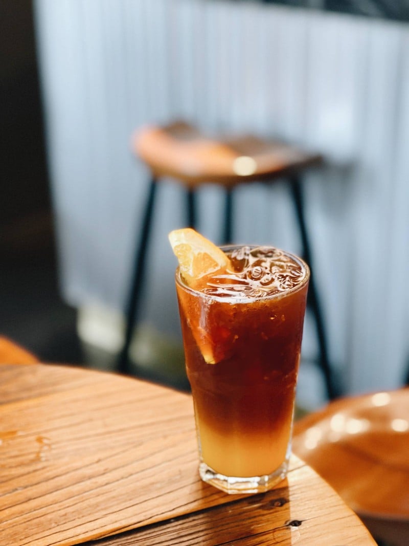 Iced Black Coffee with orange juice