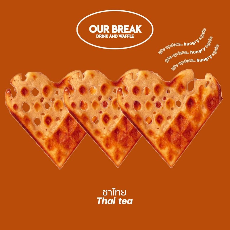 Waffle Thai tea - ขนมรังผึ้งชาไทย