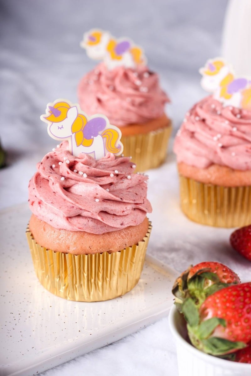 Butter Strawberry Cream Cupcake