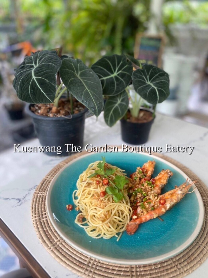 สปาเกตตี้กุ้งคั่วพริกเกลือ 