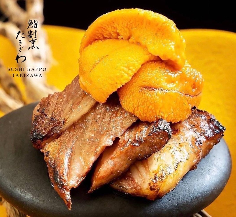 Grilled Wagyu on Top with Uni