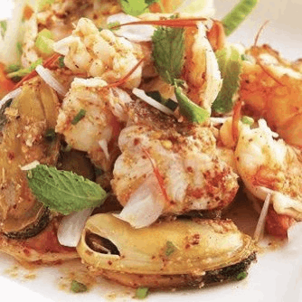 ข้าวหน้าซีฟู้ดแซ่บ