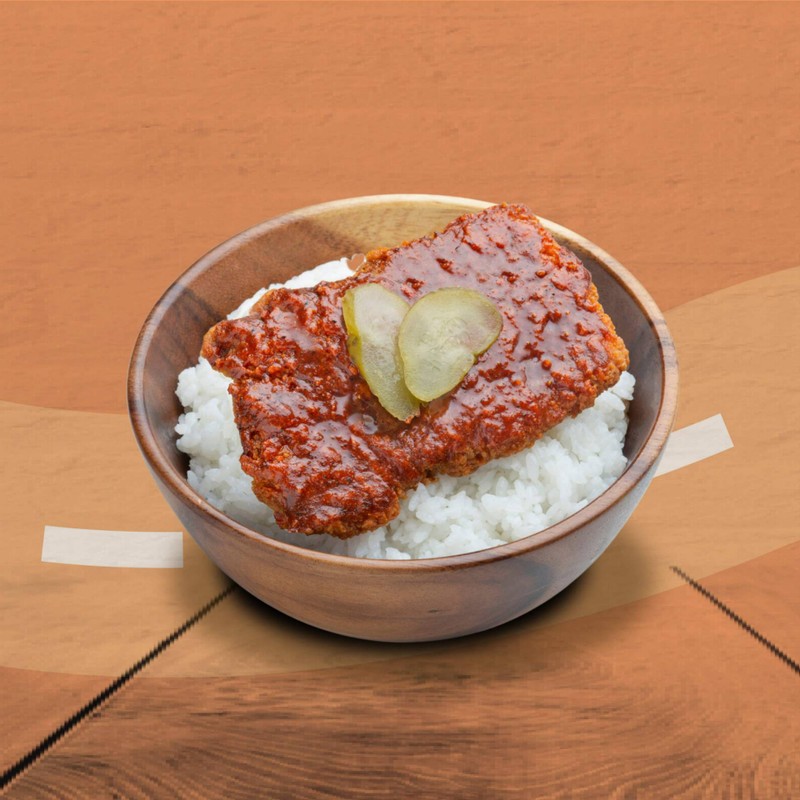 ข้าวหน้าไก่ทอด ซอสแนชวิลล์