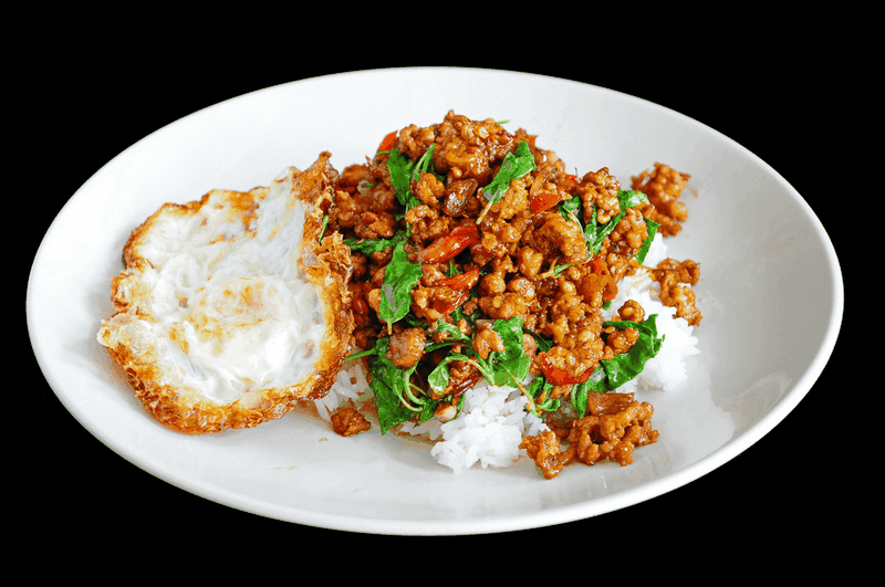 กะเพราหมูไข่ดาว