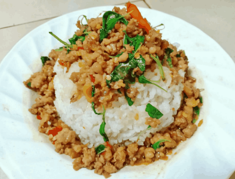 ข้าวกระเพราหมูสับ