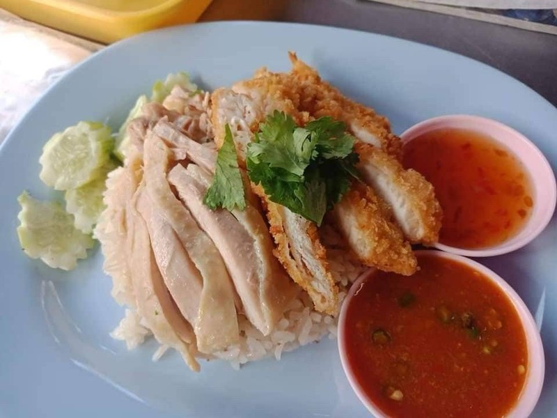 ข้าวมันไก่ต้ม+ทอด