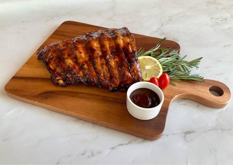 ซี่โครงหมูอบ ซอสบาร์บีคิว