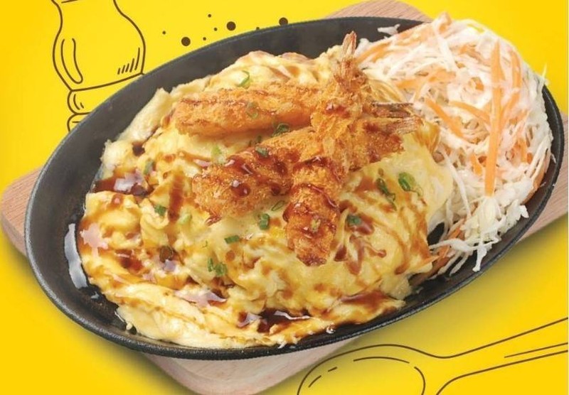 ข้าวไข่ข้นกุ้งทอด