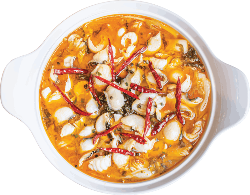 ปลาต้มผักกาดดอง สูตรเสฉวน (ปลาดอลลี่)+ข้าวเปล่า